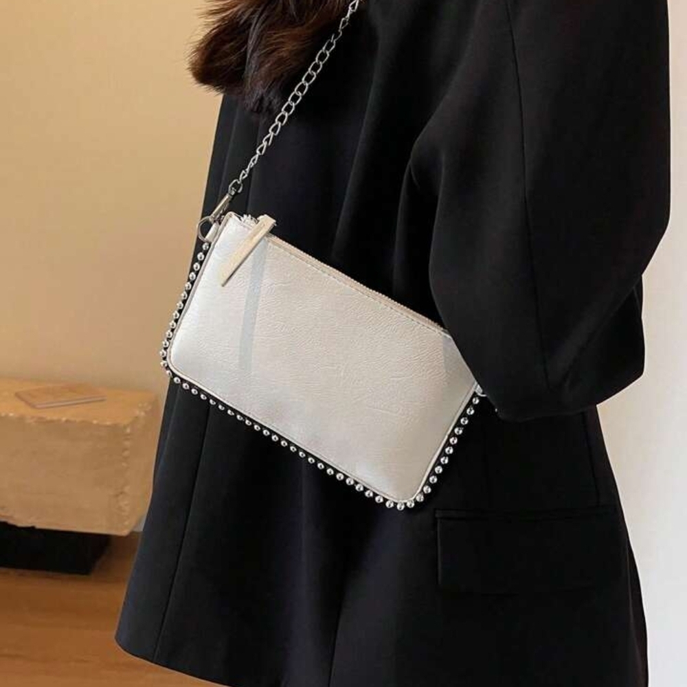 NEW‼️Elegant White Chain Clutch - Picture 2 of 8